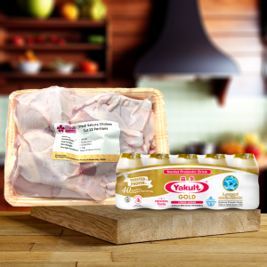 Fresh Sakura Chicken Cut 12 pcs 1kg VP (Non-Halal) + Yakult Gold x 1Pack (5 Bottles)