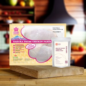 Healthy Spleen Tonifying Herbal Soup + Fresh Sakura Chicken Whole Leg 300g [Non-Halal]